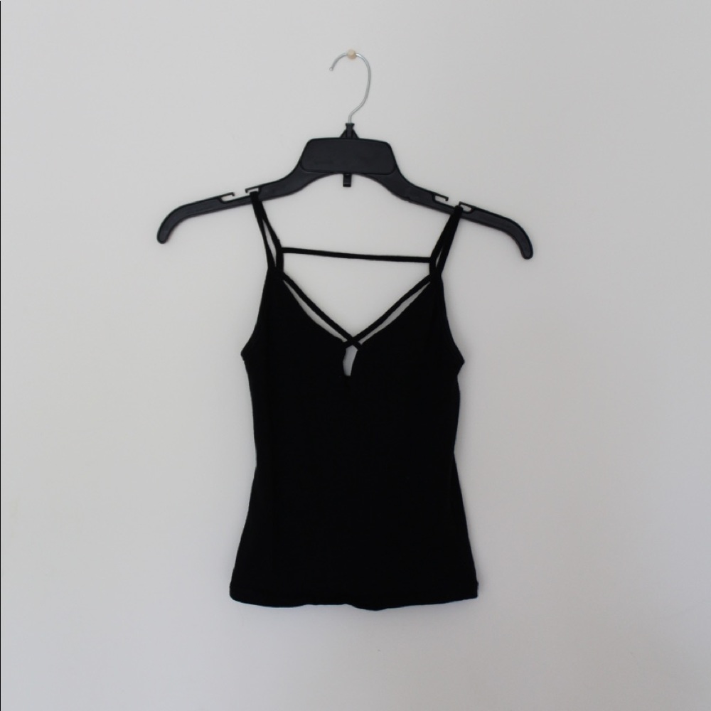 Papaya Black Strappy Tank-Top